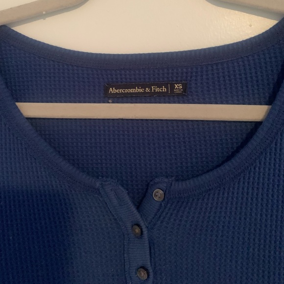 SOLD!!!! Blue Henley Button-up Long-sleeve - Picture 4 of 6